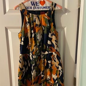 212 Collection. Sleeveless cotton dress with a polyester lining. Knee length.